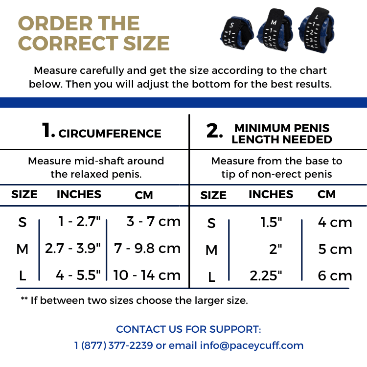 Pacey Cuff Size Chart
