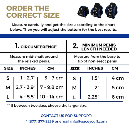 Pacey Cuff Size Chart